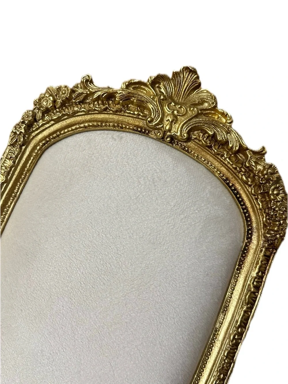 Vintage gold metal velvet jewelry display stand countertop